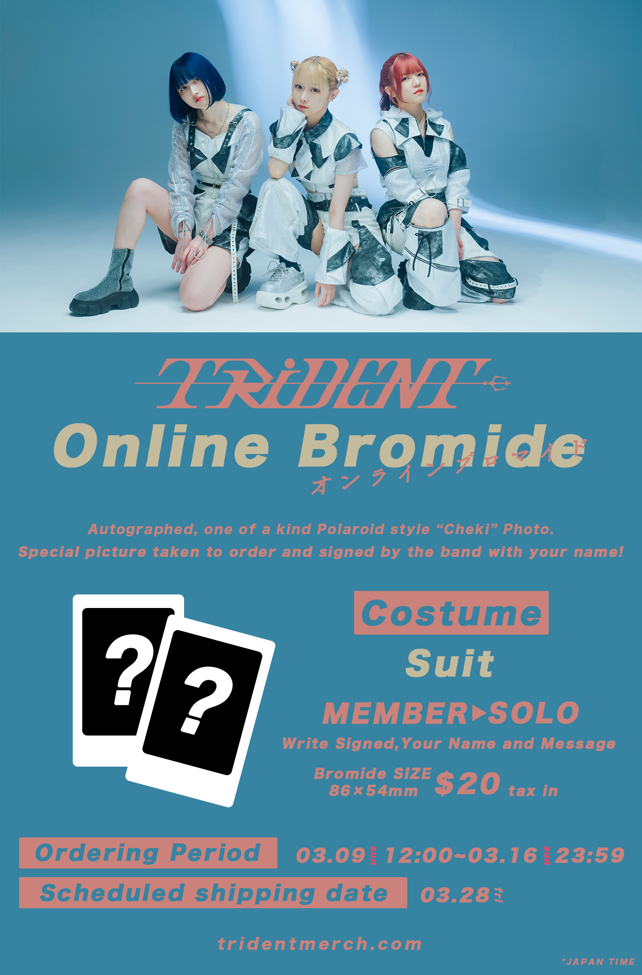 TRiDENT "ONLINE BROMIDE" Autographed Polaroid Style Photo (With Your Custom Name) - Individual Member